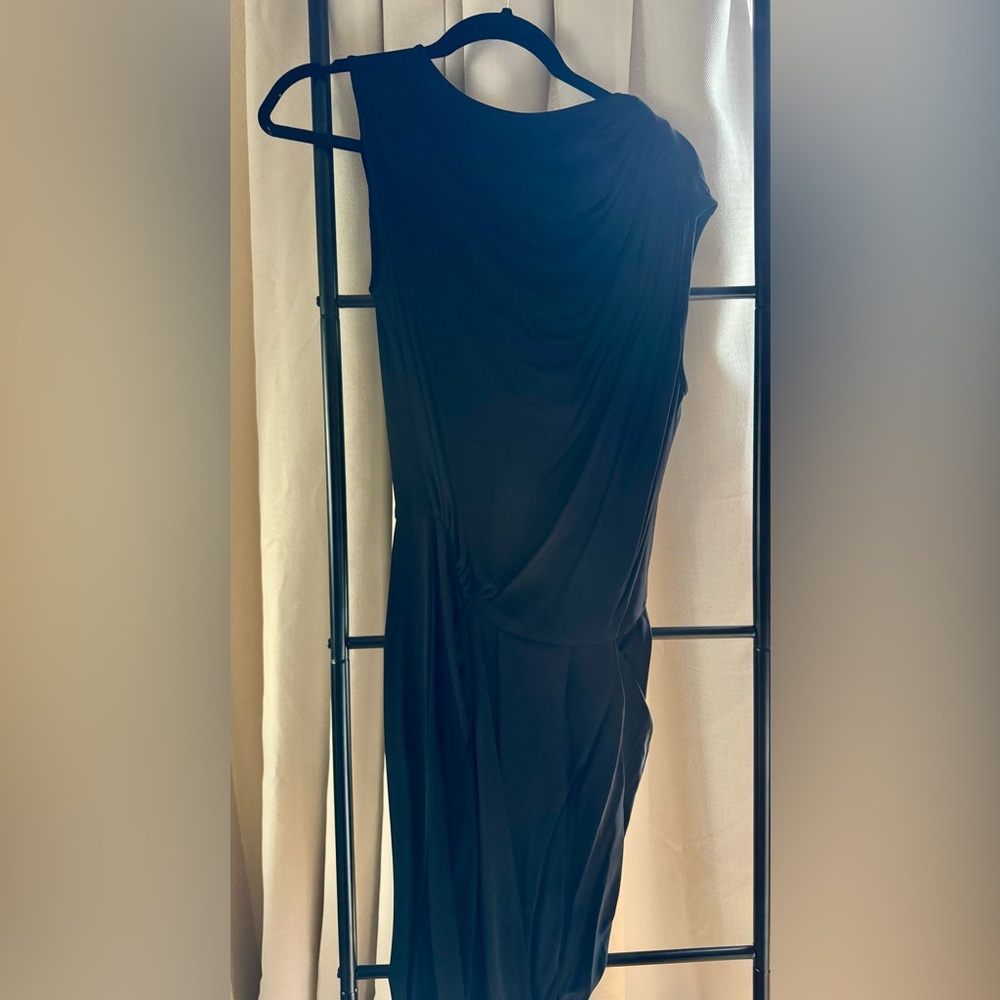 Blue Asymmetrical Ruched Bodycon Dress